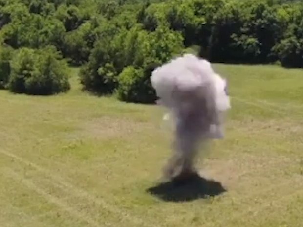 dynamite explosion in grass