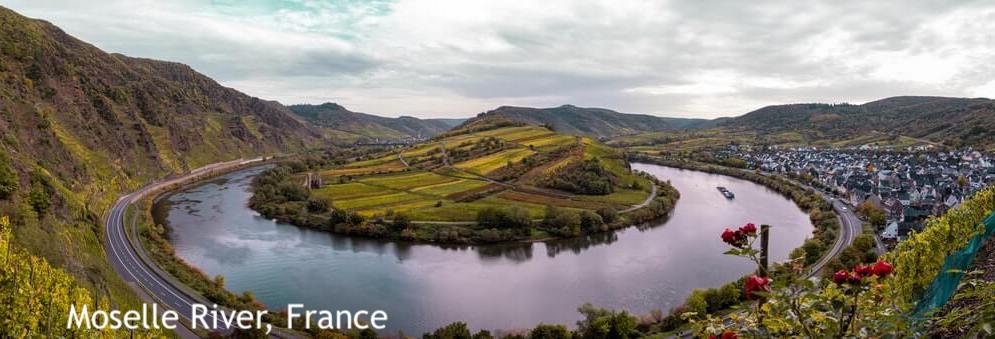 The Moselle River resembles a circular river in this famous picture of a river bend.