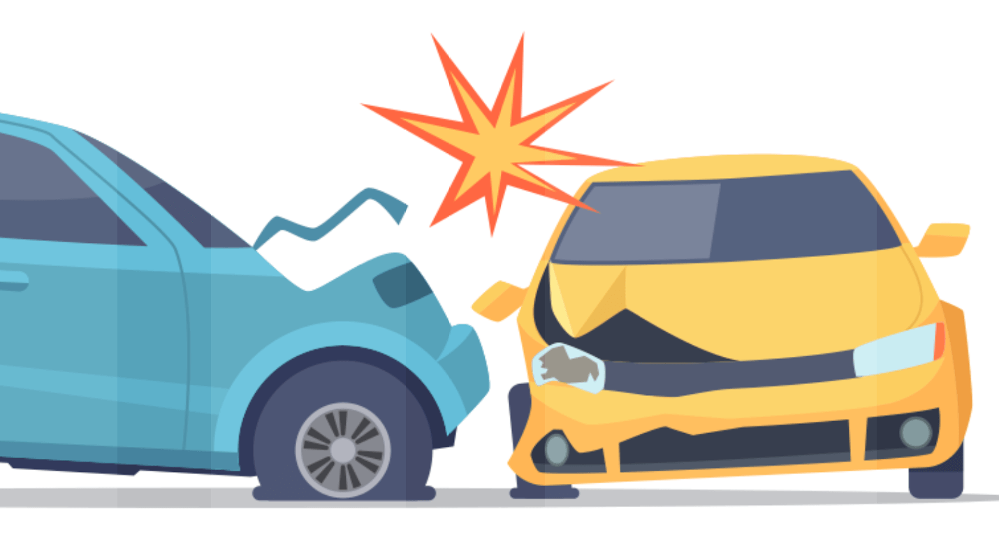 Two Cars Collide Cartoon