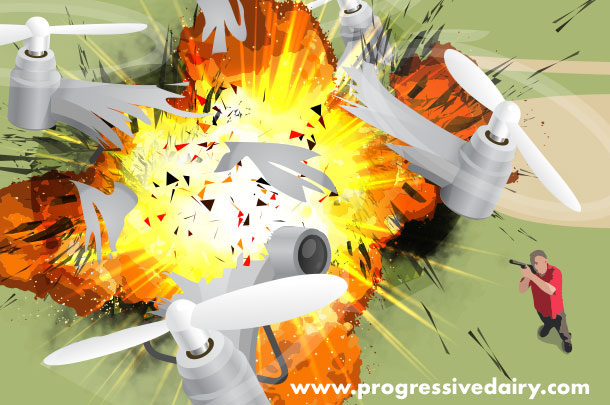 exploding drone, CREDIT www.progressivedairy.com