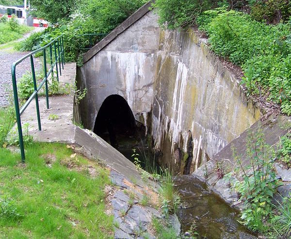 A green ravine at
first glance, then you notice the storm surge heading down the ravine
culvert towared a dark and drainage culvert tunnel.